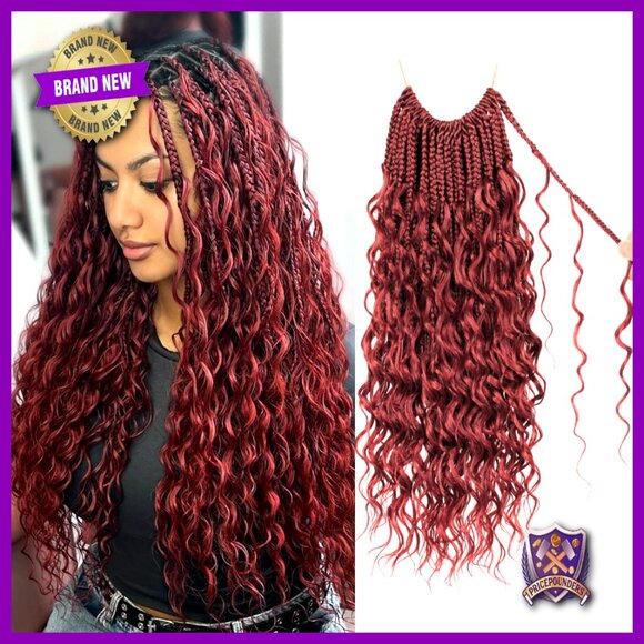 18 Inch Protein Fiber Crochet Braids Pre Looped Curly Ends Hair Extensions main image 4